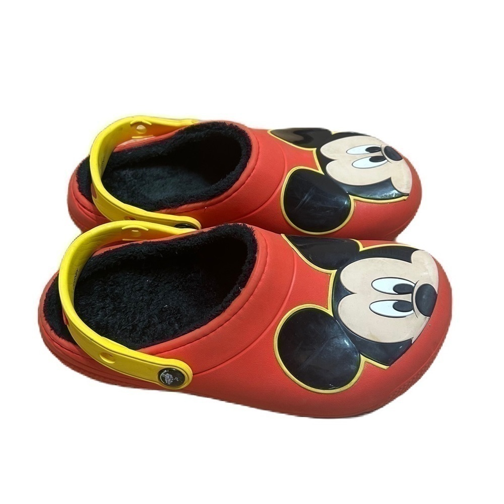 Crocs Disney Mickey Mouse Sandals Sz 2 Red Shoes Kids Youth